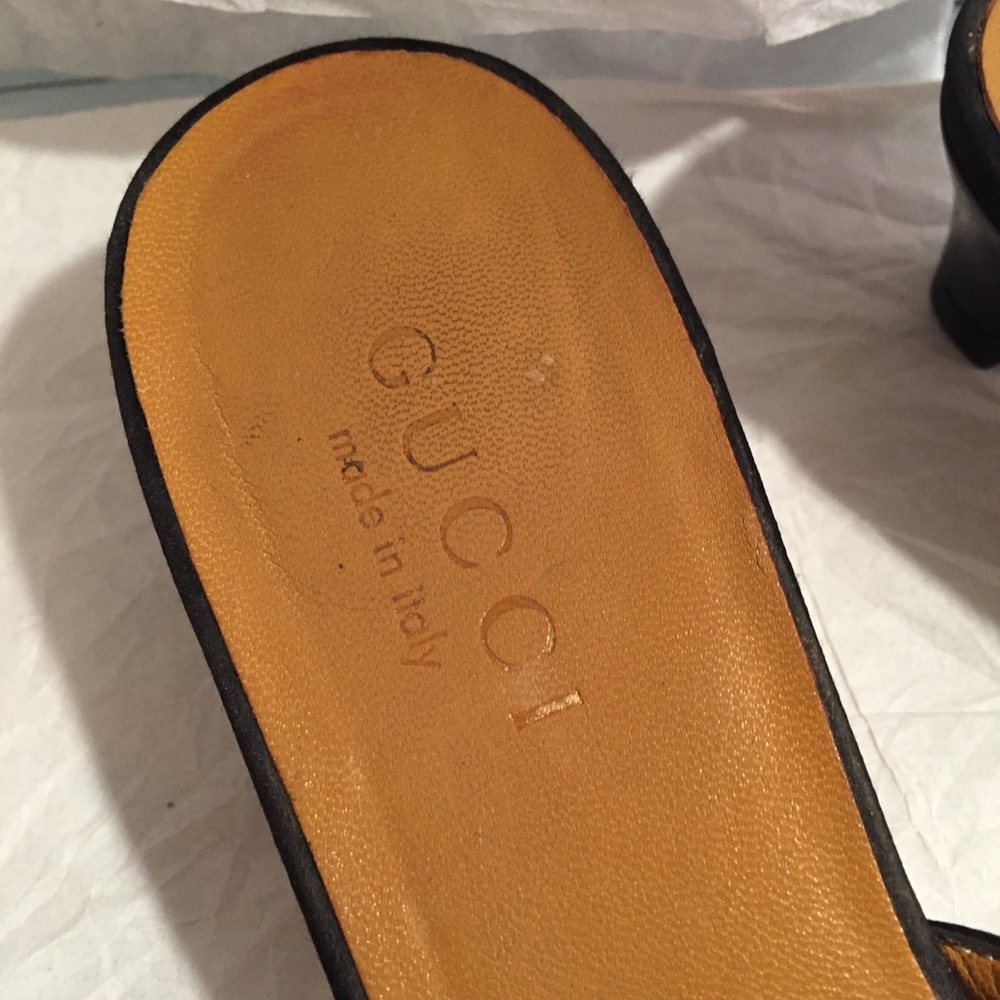GUCCI BLACK SATIN MULES SZ-7.5 - Picture 3 of 8